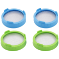 4 Pack Sprouting Lids, Plastic Sprout Lids with Stainless Steel Screen for Wide Mouth Mason Jars, Sprout Maker.