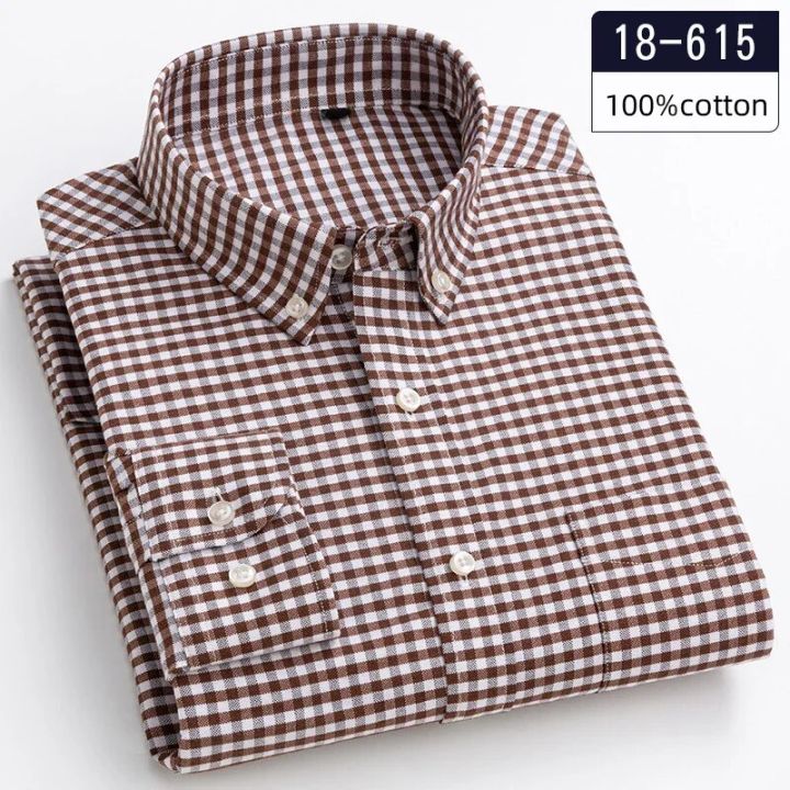 Luxury%20hight-qulity100%25%20Cotton%20Full%20plain%20shirt%20slim%20fit%20formal%20shirts%20for%20men%20soft%20plaid%20tops%20sligle%20pocket%20Office%20clothes%20-%20Image%202