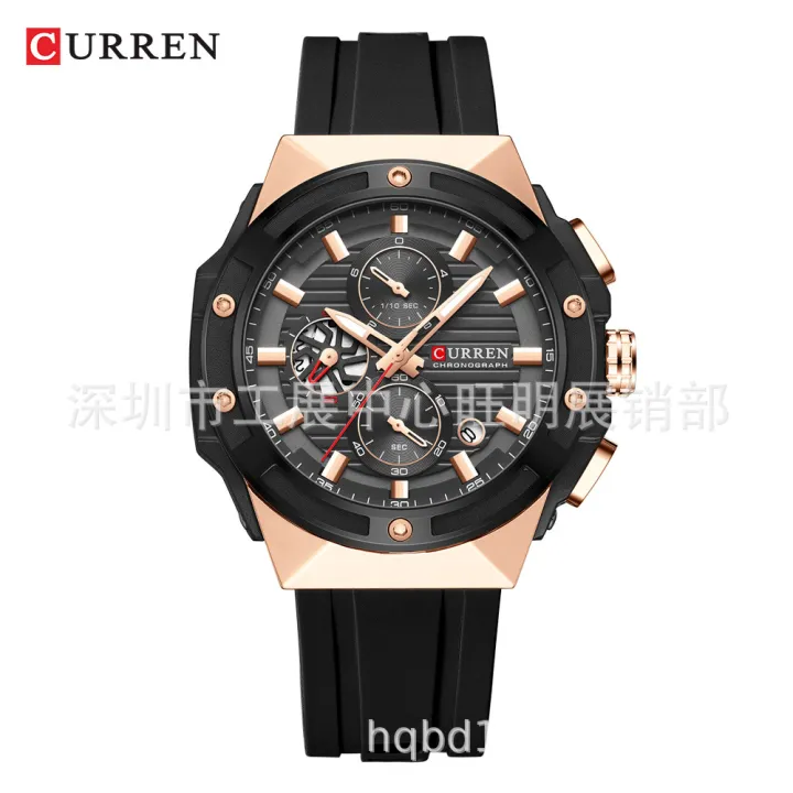 CURREN/Karen%208462%20multi-function%20tape%20waterproof%20watch%20six-pin%20calendar%20couple%20watch%20men's%20watch%20women's%20watch%20-%20Image%203