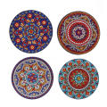 painting technique painting coasters Handmade Beginner-friendly 8 pcs set DIY mandala coasters Mandala design With holder Art craft coasters for Home decor Craft projects Gifts for art enthusiasts.