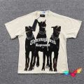 Represent Tee Men Women 1:1 Hunter Graphic Represent Hound T-shirt Vintage Tops Washed Short Sleeve.