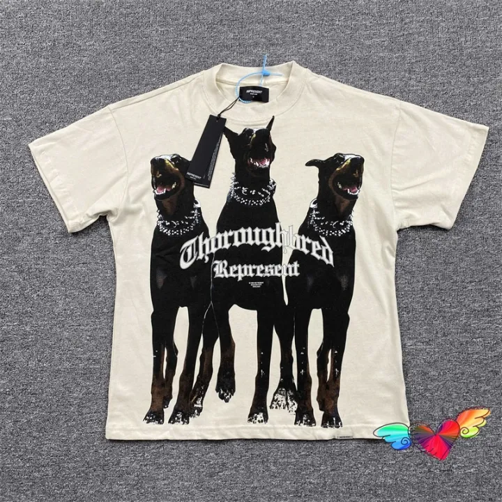Represent%20Tee%20Men%20Women%201:1%20Hunter%20Graphic%20Represent%20Hound%20T-shirt%20Vintage%20Tops%20Washed%20Short%20Sleeve%20-%20Image%203