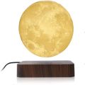 T30 Levitating Moon Lamp Night Light Floating 3D Printing LED Moon Lamp with Wooden Base and Magnetic with 3 Colors. 