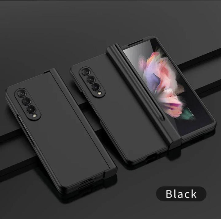 Phone%20Case%20For%20Samsung%20Galaxy%20Z%20Fold%206%205%204%203%205G%20With%20Pen%20Slot%20Holder%20For%20S%20Pen%20Hinge%20Plastic%20Cover%20With%20Front%20Screen%20Glass%20-%20Image%203