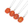 Reiki Natural Stones Necklace Lapis Lazuli Symbol Carving Energy Amulet Quartz Crystal Pendant Chakra Charm Yewelry. 