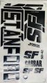 SF 3D Embossed Cricket Bat Sticker Black.