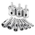 Diamond Drill Bits,10Pcs 6-32mm Hole Saw Diamond Drill Bit Hollow Core Drill Bit Set for Diamond Coating, Carbon Steel for Gl, Ceramics, Porcelain, Ceramic Tile, Marble. 