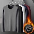 2023 Mens Underwear Winter Men'S Long-Sleeved Thermal Underwear Plus Velvet Padded T-Shirt Round Neck Slim Bottoming Shirt Dislikelike. 