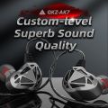 QKZ AK7 3.5mm Wired Headphones Musician HiFi Earphone Dual Drive Bass Stereo Headset Games Sports Earphones with Microphone. 