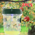 2 Pack Solar Powered Wasp Trap Lights Waterproof Outdoor Hanging Trap Safe Non-Toxic Bee Hornet Traps Reusable Garden Supplies.