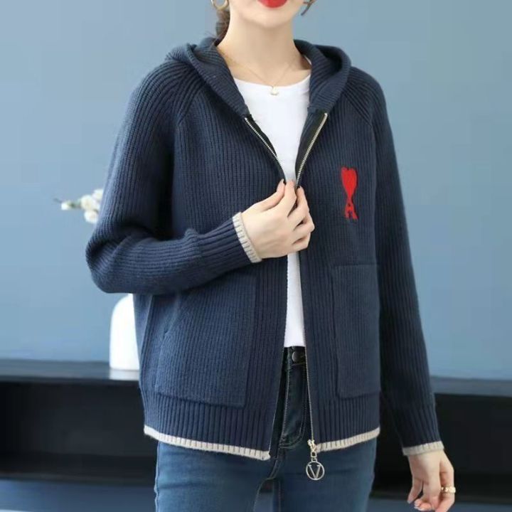 Hooded%20Coat%20Zipper%20Cardigan%20Sweater%20Women's%20Autumn%20and%20Winter%20Embroidered%20Top%202022%20Spring%20Fashion%20Sweater%20Knitwear%20-%20Image%207