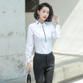 Business Shirt Female Student Korean Style Loose 2024 Spring and Autumn New Slim Bottoming White Shirt Formal Suit Work Clothes.