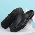 2023 Men Shoes EVA Slip on Flats Shoes Men's Slippers Men Walking Half Slipper Comfortable Soft Household Sandals.