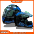STM Full Face Helmet for Men & Women – Black & Red Stylish Graphics | Comfortable Bike & Motorbike Helmet | Fullface Riding Helmet for Scooty & Motorcycle | STM Branded Stylish Helmet.