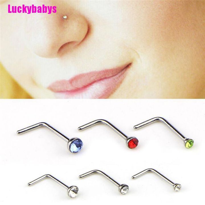 Luckybabys%2060PCS/Set%20Stainless%20Steel%20CZ%20Crystal%20L%20Shape%20Nose%20Ring%20Body%20Stud%20-%20Image%204
