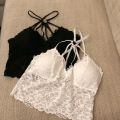 Sexy Lace Chest Wrap Korean Style Scheming Halter Women's Tube Top Underwear with Chest Pad Base Bra.