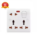 8 Pin Multi Gang Socket Double 3 Pin- 1Piece 2 Pin Multi Function Universal Wall Switch Socket.