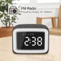 AEC BT-511 Mini LED HD Mirror Bluetooth Speaker, Support 32GB TF Card & 3.5mm AUX & Dual Alarm Clock & Real-time Temperature & Hands-free Calling(White). 