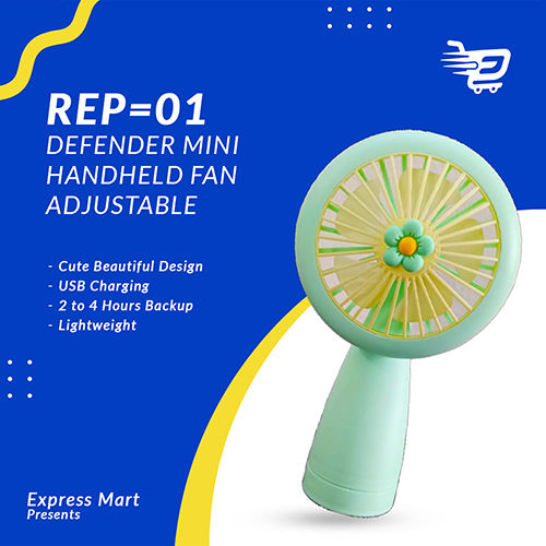 Defender REP-01 Mini Portable USB Hand Fan Speed Control USB Rechargeable Fan with LED