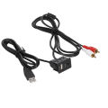 1M Car RCA Cable Adapter Switch 3.5mm Audio Jack AUX USB Cable Extention Mount Panel RCA Cable Replacement For Toyota Volkswagen.
