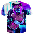 League of Legends T-Shirts Game LOL KDA Akali 3D Print Men Women Fashion Oversized Short Sleeve T Shirt Kids Tees Tops Clothing. 