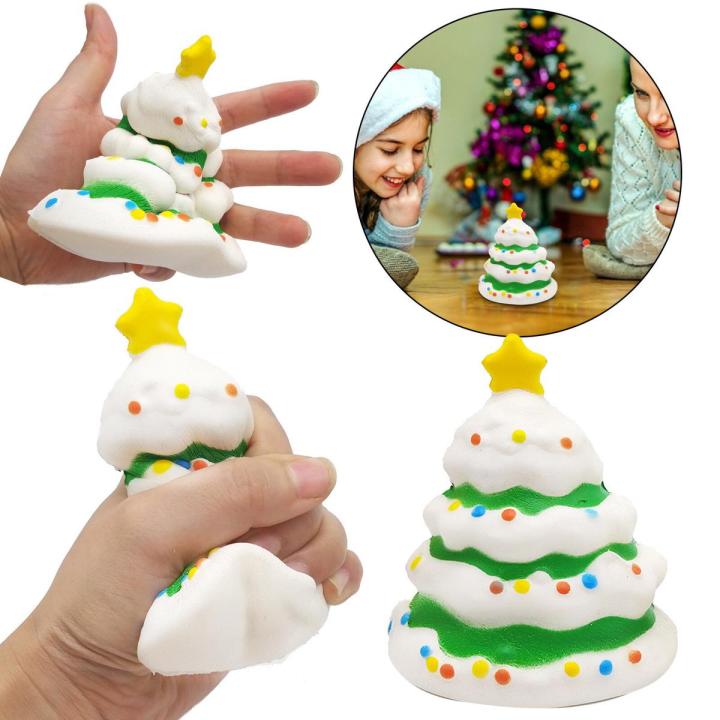 Kawaii Christmas Tre Popcorn Cake Squishy Donut Fruit Squishi Slow Rising Stress Relief Squeeze Toys For Baby Kids Charisma Gift