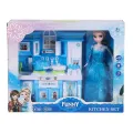 Frozen Household Kitchen With Light & Music For Girls With A Beautiful Frozen/Elsa Doll - Doll. 