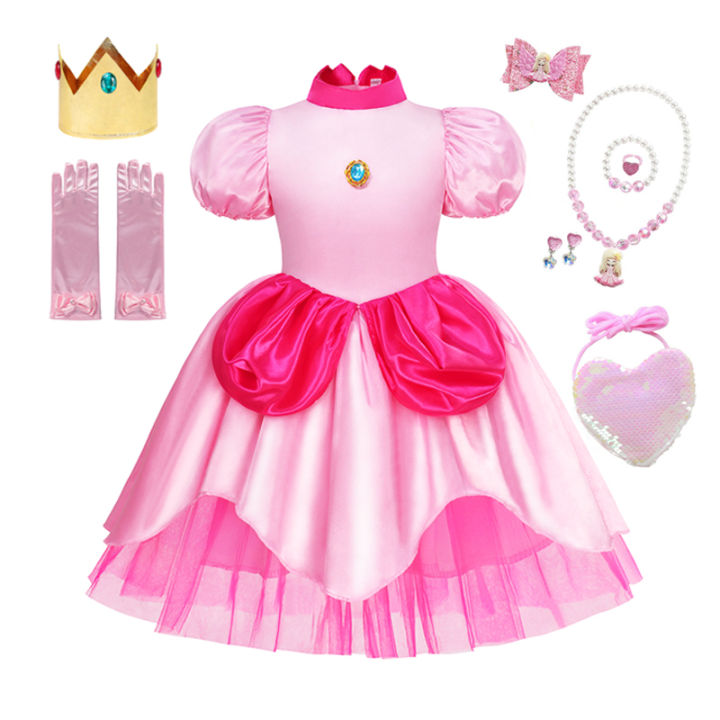Peach%20Princess%20Dress%20Girl%202-10%20Years%20Daisy%20Cosplay%20Costume%20Rosalina%20Clothes%20Children%20Birthday%20Theme%20Party%20Carnival%20Outfit%20-%20Image%207