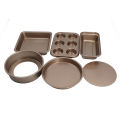 6x Baking Mold Set Loose Bottom Anti Stick Carbon Steel Cake Pizza Bread Pan HG. 