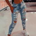 【Alien Alien】 2023 Middle Waist Skinny Jeans Woman Pencil Pants Female Tight Ripped Jeans Ladies Hollow Out Denim Pants jean femme джинсы женские.