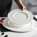 Pure White Ceramic Steak Plate Western Food Plate Household Pasta Flat Plate Commercial Restaurant Hotel Placing Tableware.