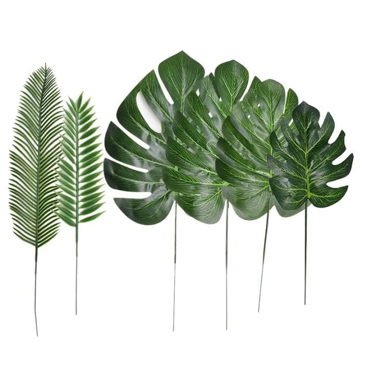 10-20%20Pcs%20Artificial%20Plants%20Tropical%20Monstera%20Palm%20Leaves%20Simulation%20Leaf%20For%20Hawaiian%20Theme%20Party%20Decor%20Home%20Garden%20Leaves%20-%20Image%205
