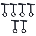 Ceiling Mounted Curtain Rod Brackets, Heavy Duty Ceiling Bracket for 1 Inch Curtain Rod Holder(Set of 6, Black). 