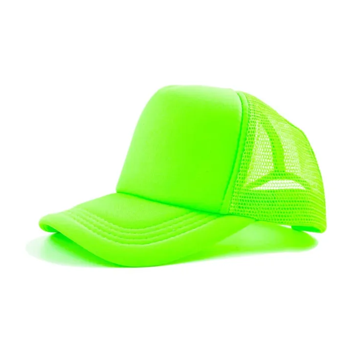 Plain%20Blank%20Neon%20Trucker%20Hat%205%20Panel%20Summer%20Baseball%20Cap%20Mesh%20Back%20Snapback%20Adjustable%20-%20Image%202