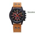 Military Leather Waterproof Date Quartz Analog Men's Quartz Wrist Watches. 