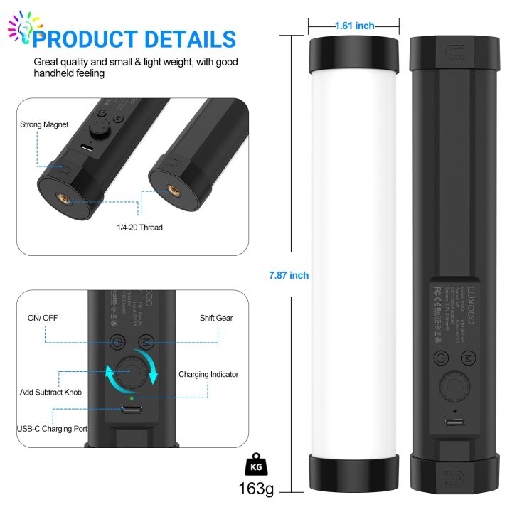 New-%20LUXCeO%20P100%20RGB%20Photo%20Video%20Light%20Stick%20Handheld%20Fill%20Light%20with%20Remote%20Control%20&%20Grid%20Softbox%20-%20Image%203