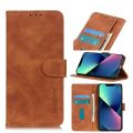 For iPhone 14 KHAZNEH Retro Texture Leather Phone Case.