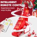 Baby Christmas Santa Claus Climbing Stairs Track Slide Toys Remote Control Electric Toys Fun Orbit Slide Toy For Kids Boys Girls LaoXzhongX. 