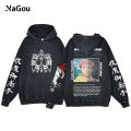 Anime jujutsu Kaisen ryomen Sukuna hoodies men manga print vintage baggy pullover Gothic long sleeve acid wash hooded sweatshirt.