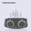 100W high power wireless TWS subwoofer portable waterproof card speaker RGB colorful rotating flashing light bluetooth speaker. 