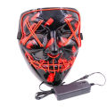 Harmony Cosplay the Up Wire Purge Mask Costume Halloween Light Scary Led Fluorescent Red Tik Tok. 
