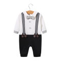 Baby boy strap one-piece Ha clothes British style baby gentleman clothes spring and autumn long sleeve newborn leave two climbing clothes. 