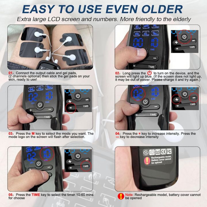 Dual%20Channel%20TENS%20Unit%20for%20Pain%20Relief%20Rechargeable%20Electronic%20Pluse%20Muscle%20Stimulator%20Massager%20Low-Frequency%20Multi-Function%20Physiotherapy%20Instrument%20with%2010pcs%20Electrode%20Pads%20-%20Image%202
