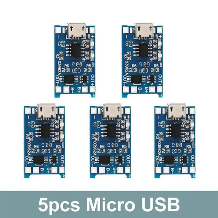 5Pcs- CURRENT Protections TP4056 5V 1A Micro USB TP4056 Charging Circuit Module For 18650 Battery Charger TP4056 Module 3.7V Battery Charger Circuit