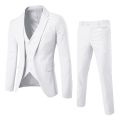 CHAMSGEND Groomsmen Male Three-piece Full Men's Suit Pant Sets Casual Wedding Party Nightclub Slim Fit Black Blazer For Men. 