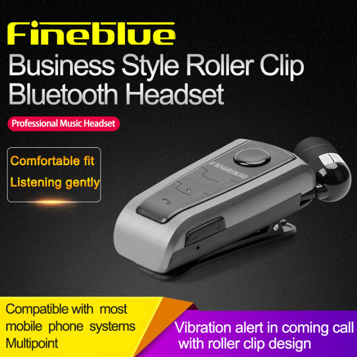 Original Fineblue F910 Wireless Bluetooth V5.0 Headset In-Ear Vibrating  Alert Wear Clip Hands Free Earphone For Game Earphone