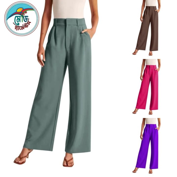 Womens Palazzo Pants For Women Casual wear Wide Leg Pants Work Business High Waisted Dress Pants Flowy Trousers Office Dress Pants Womens Suits Black M