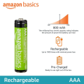 Rechargeable Battery AAA Amazon Brand Real 800 mAH Rechargeable AAA battery Pencil Battery For AC Television TV Remote Smart Door Lock Locker etc. 