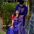 Stylish & fashionable New Matching best/Coupple Dress/For Men & Women / Saree & Panjabi/ (Combo Set)). 