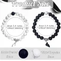 Natural Stone Beads & Elastic Cord Heart-Shaped Magnetic Attraction Couple Bracelet Set – Adjustable Gift for Women and Men.